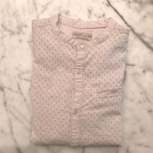 Zara Boys size 11/12 mandarin collar l/s button down shirt.